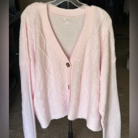 Auden Soft Pink Button-Up Cardigan - Picture 2 of 4